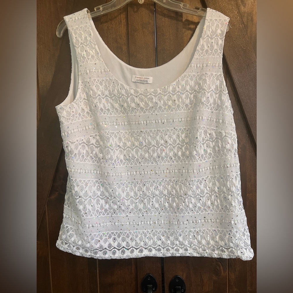 Dress barn. Sparkly stretch lace tank top. Size 16W - Picture 4 of 7